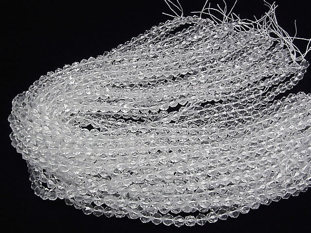 [Video] High Quality! Crystal (Synthetic Quartz) AAA Star Faceted Round 6mm 1strand Beads (approx. 15 inches/37 cm)