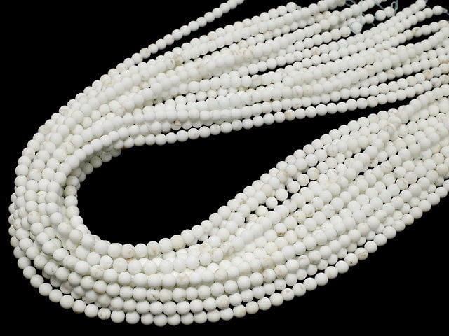 Frost Magnesite Round 4mm 1strand beads (aprx.15inch / 36cm)