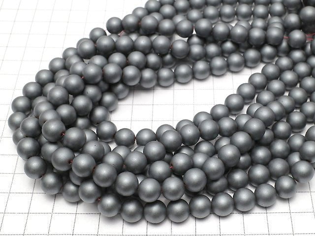 Frost Hematite Round 10mm 1strand beads (aprx.15inch / 38cm)