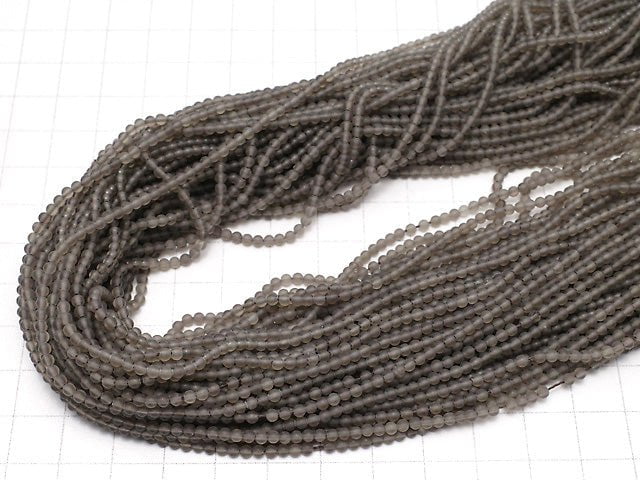 Frost Smoky Quartz AAA Round 2mm 1strand beads (aprx.15inch/38cm)