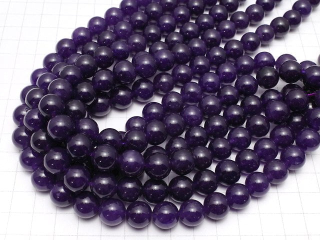 Dark Purple Color Jade Round 12mm 1strand beads (aprx.15inch / 37cm)