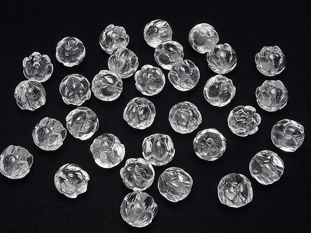 [Video]Crystal AAA Vertical Hole Lotus Carving 14mm 1pc