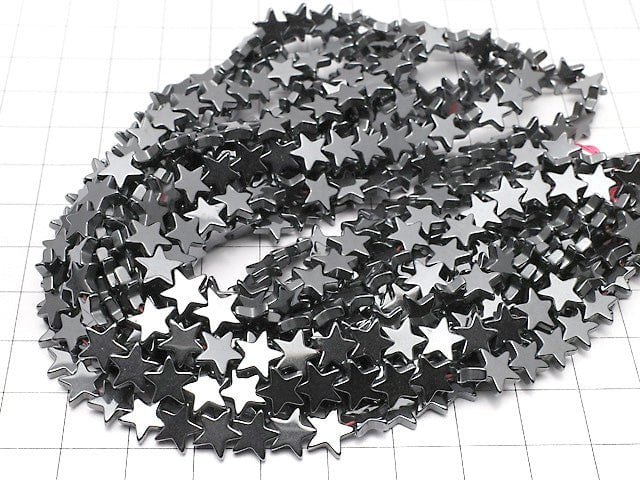 Hematite star 8x8mm x 2mm 1strand beads (aprx.15inch / 38cm)