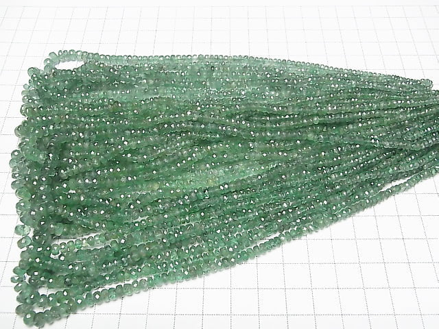 [Video]High Quality Emerald AA++ Faceted Button Rondelle half or 1strand beads (aprx.15inch/38cm)
