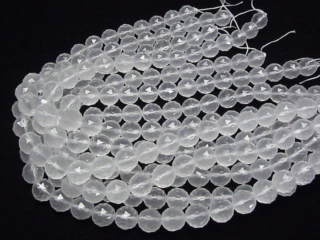 High Quality!  Milky Quartz AAA Triangle Faceted Round 12mm  half or 1strand beads (aprx.15inch/37cm)