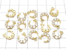 Metal Parts Crescent Charm Gold Color (with CZ) 2pcs
