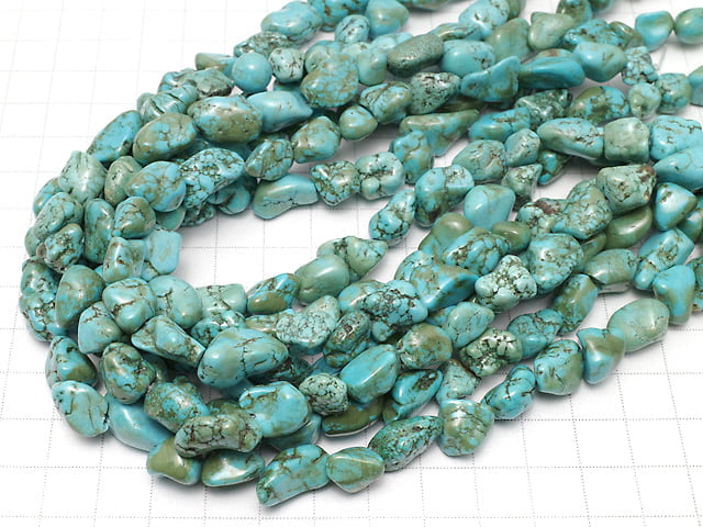 [Video]Magnesite Turquoise Nugget 1strand beads (aprx.14inch/34cm)