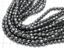 Hematite  Twist 6Faceted Round 6x6mm x6mm  1strand beads (aprx.15inch/38cm)