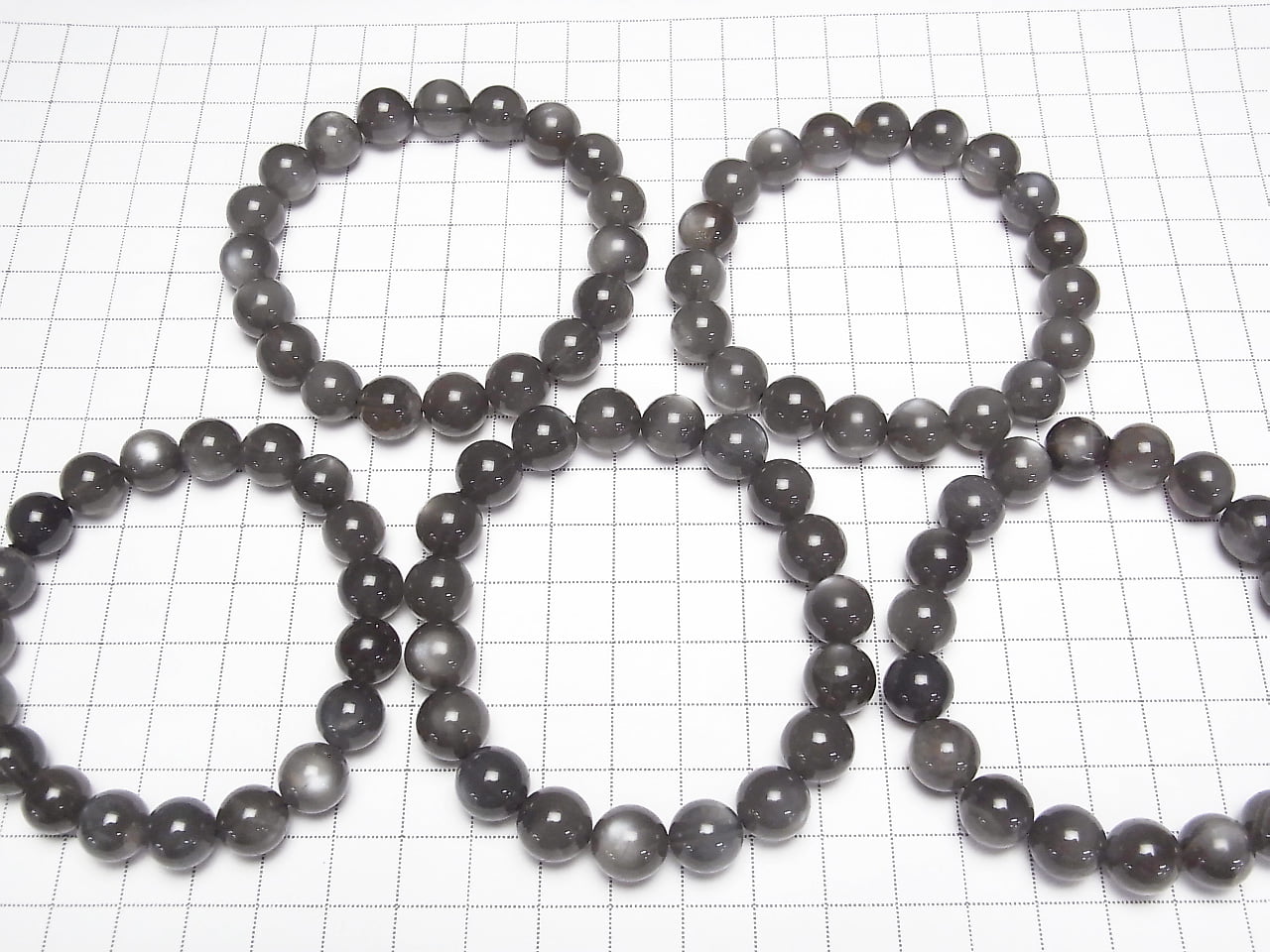 Grauer Mondstein AAA Runde 10mm 1Strang Perlen (Armband)