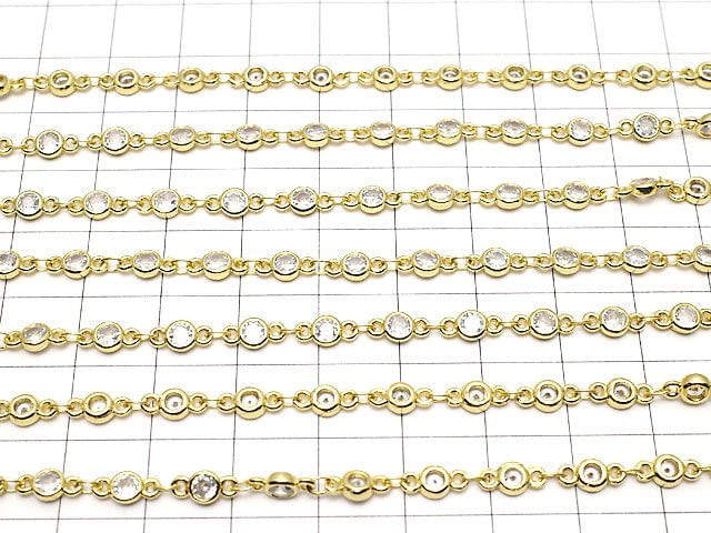 Metal Parts CZBrilliant Chain with Cut chain gold color 20cm $1.19!