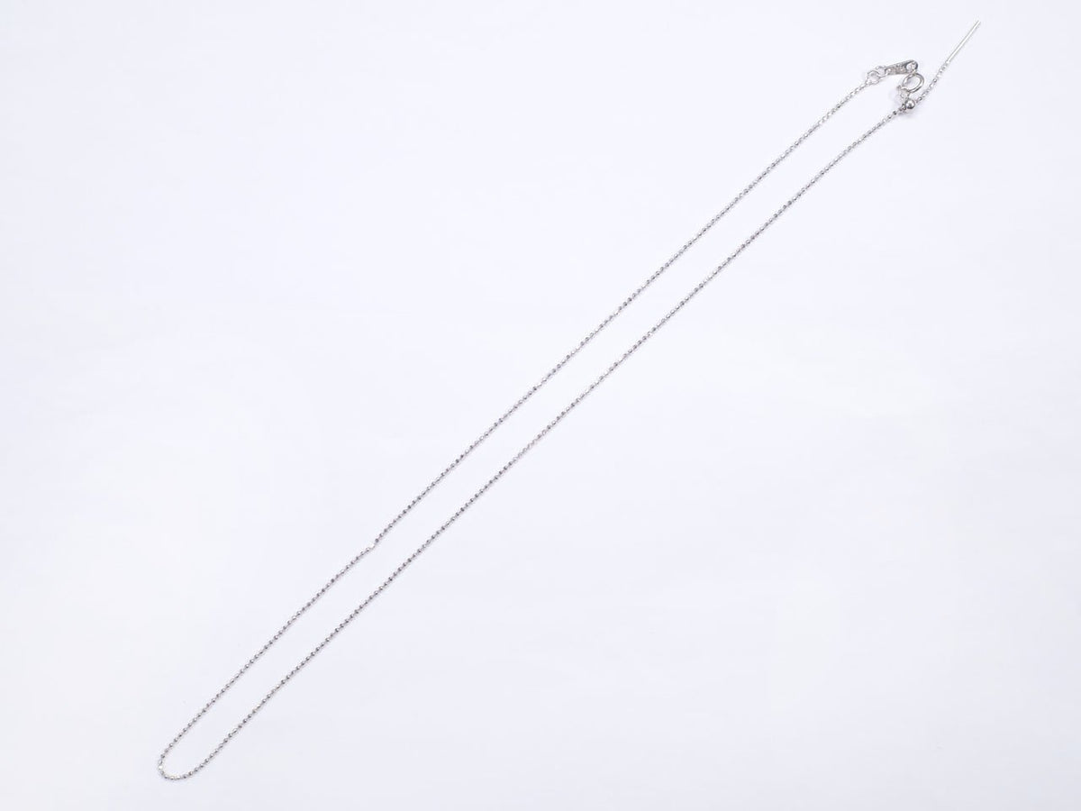 Silber 925 Cut Ball Kette mit Schieberegler 1mm Rhodium beschichtet [45cm] Halskette 1 Stück