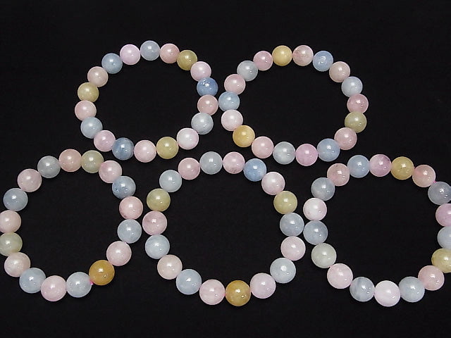 [Video] Beryl Mix (Multicolor Aquamarine) AA++ Round 12mm Bracelet