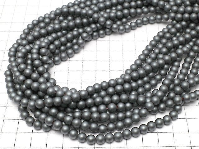 Frost Hematite Round 6mm 1strand beads (aprx.15inch / 38cm)