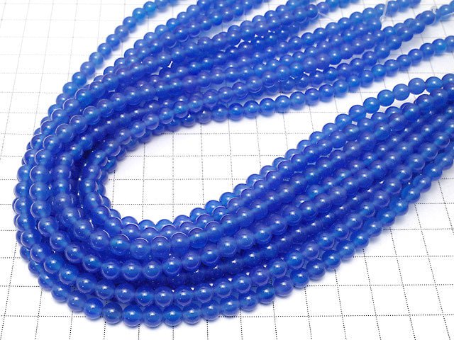 Blue agate AAA Round 6mm 1strand beads (aprx.14inch/35cm)