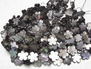 Black Shell AAA Flower motif 18 x 18 x 3 mm 1/4 or 1strand beads (aprx.15 inch / 38 cm)