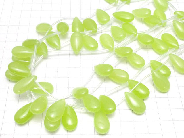 Yellow Green-Jade Pear shape 22x12x7mm half or 1strand beads (aprx.15inch/36cm)