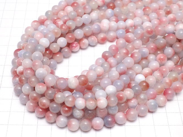 Orange x Purple Jade Round 8mm 1strand beads (aprx.15inch / 37cm)