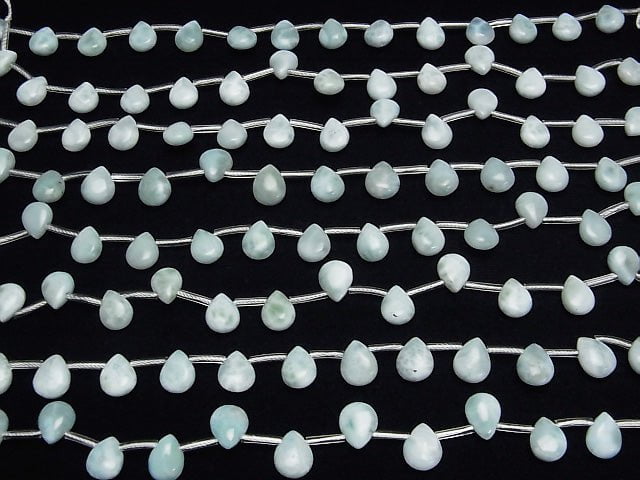 Larimar Pectolite AA Pear shape (Smooth) 10x8x5mm 1strand beads (aprx.7inch/18cm)