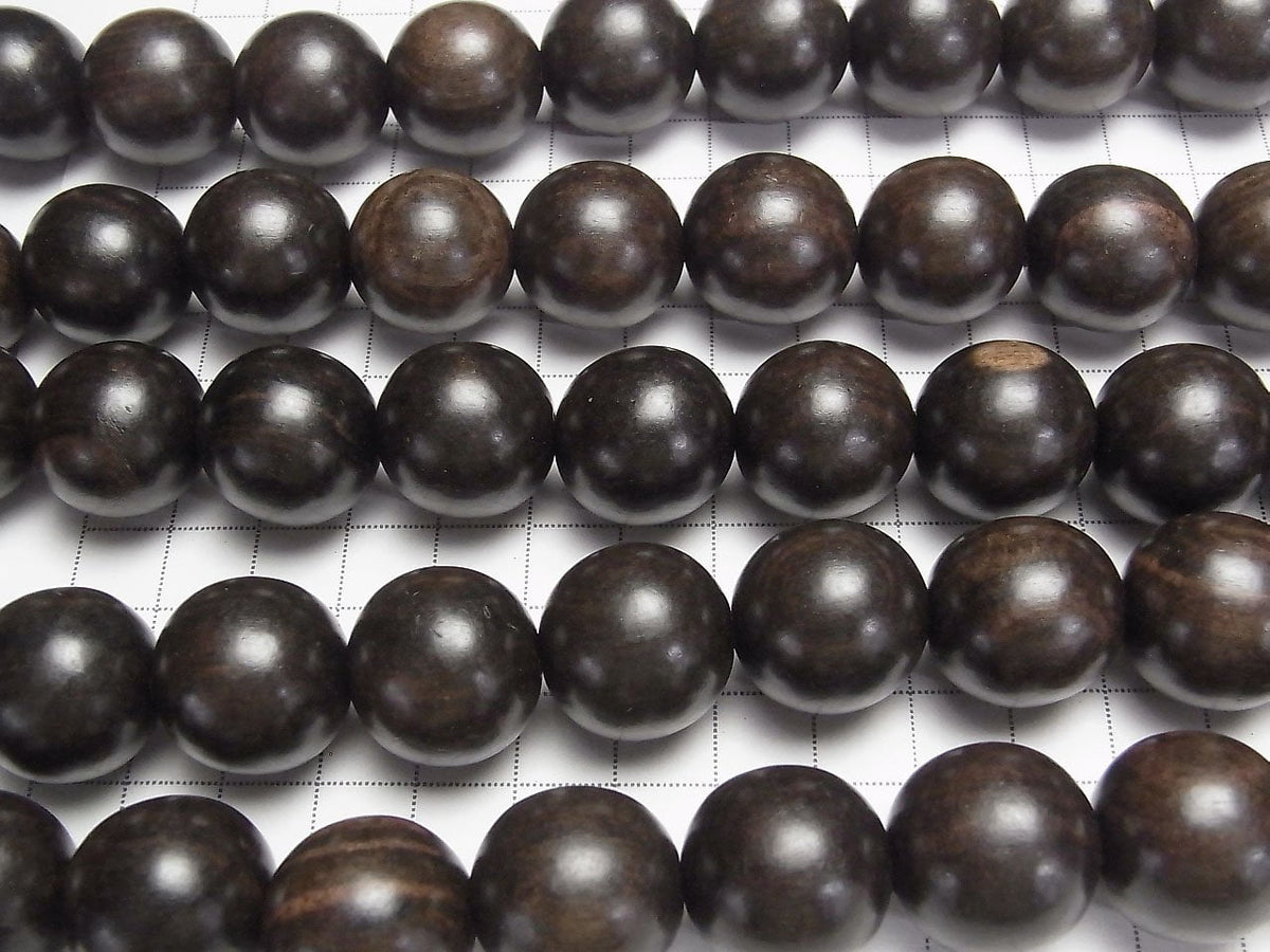 Ebony Wood Semi Round 20mm half or 1strand beads (aprx.15inch/36cm)
