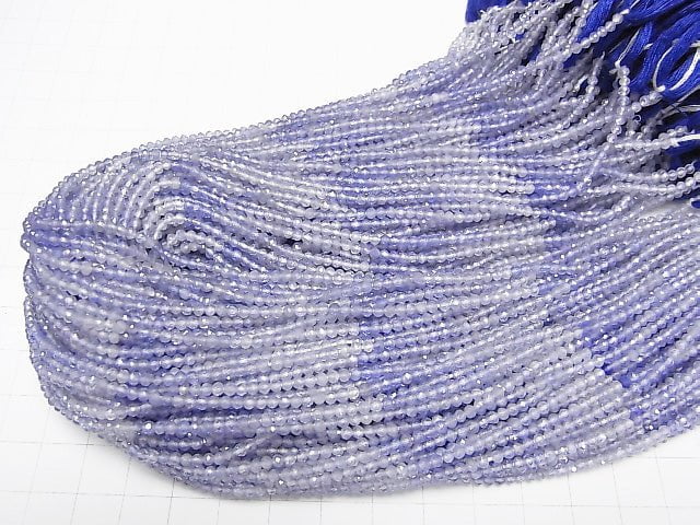 [Video]High Quality! Tanzanite AAA Semi-Faceted Round 2mm half or 1strand beads (aprx.12inch/30cm)