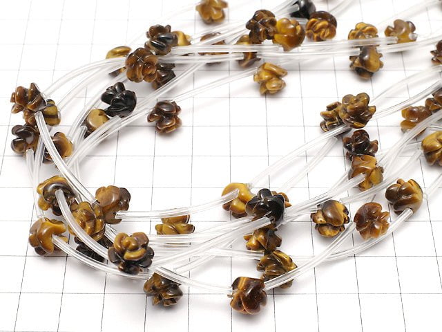 [Video] Yellow Tiger's Eye AAA Rose 10mm 1strand (8pcs)