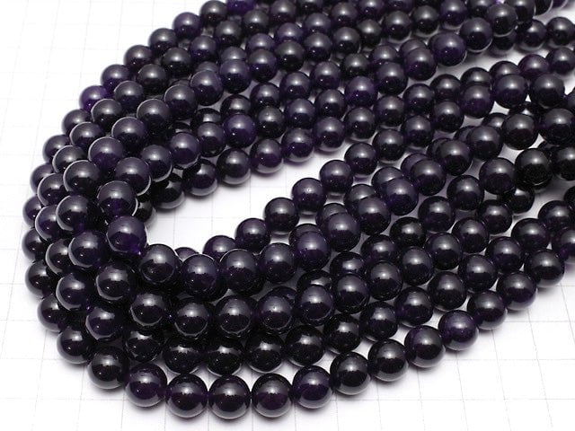 Dark Purple Color Jade Round 10mm 1strand beads (aprx.15inch / 36cm)