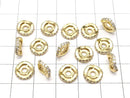 Metal parts Rondelle 9.5x9.5x2.5mm Gold (with CZ) 2pcs