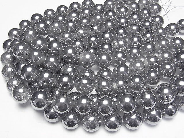 [Video]Cracked Silver Flash Crystal Round 18mm half or 1strand beads (aprx.15inch/36cm)