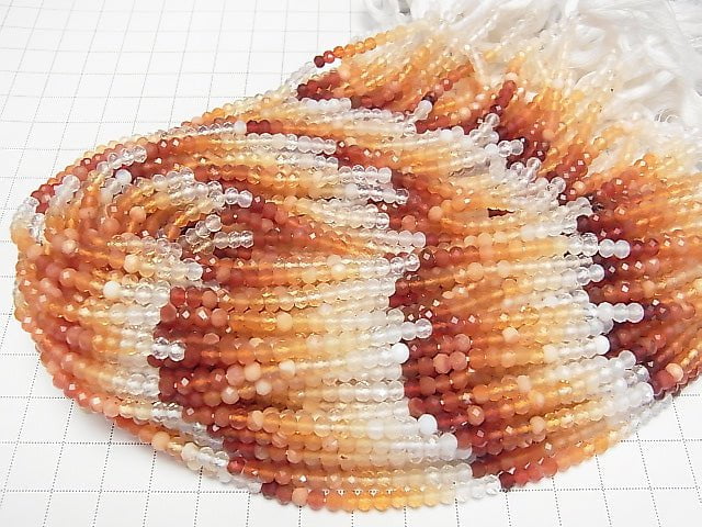 [Video] High Quality! Mexican Opal AAA Faceted Button Rondelle half or 1strand beads (aprx.12inch / 30cm)