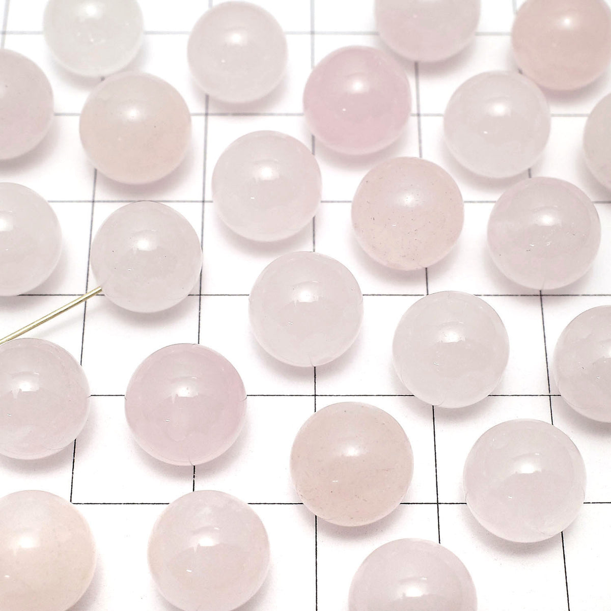 Rose Quartz AAA- Half Drilled Hole Round 6mm,8mm,10mm 10pcs