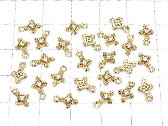 Metal Parts Diamond Charm Gold Color (with CZ) 3pcs $2.99!