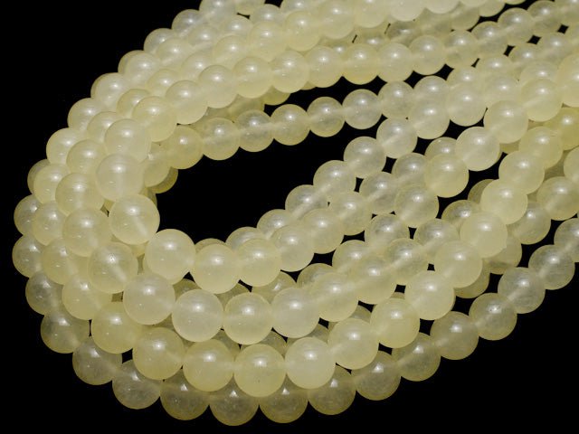 Pastel Yellow Color Jade Round 10mm 1strand beads (aprx.15inch / 38cm)