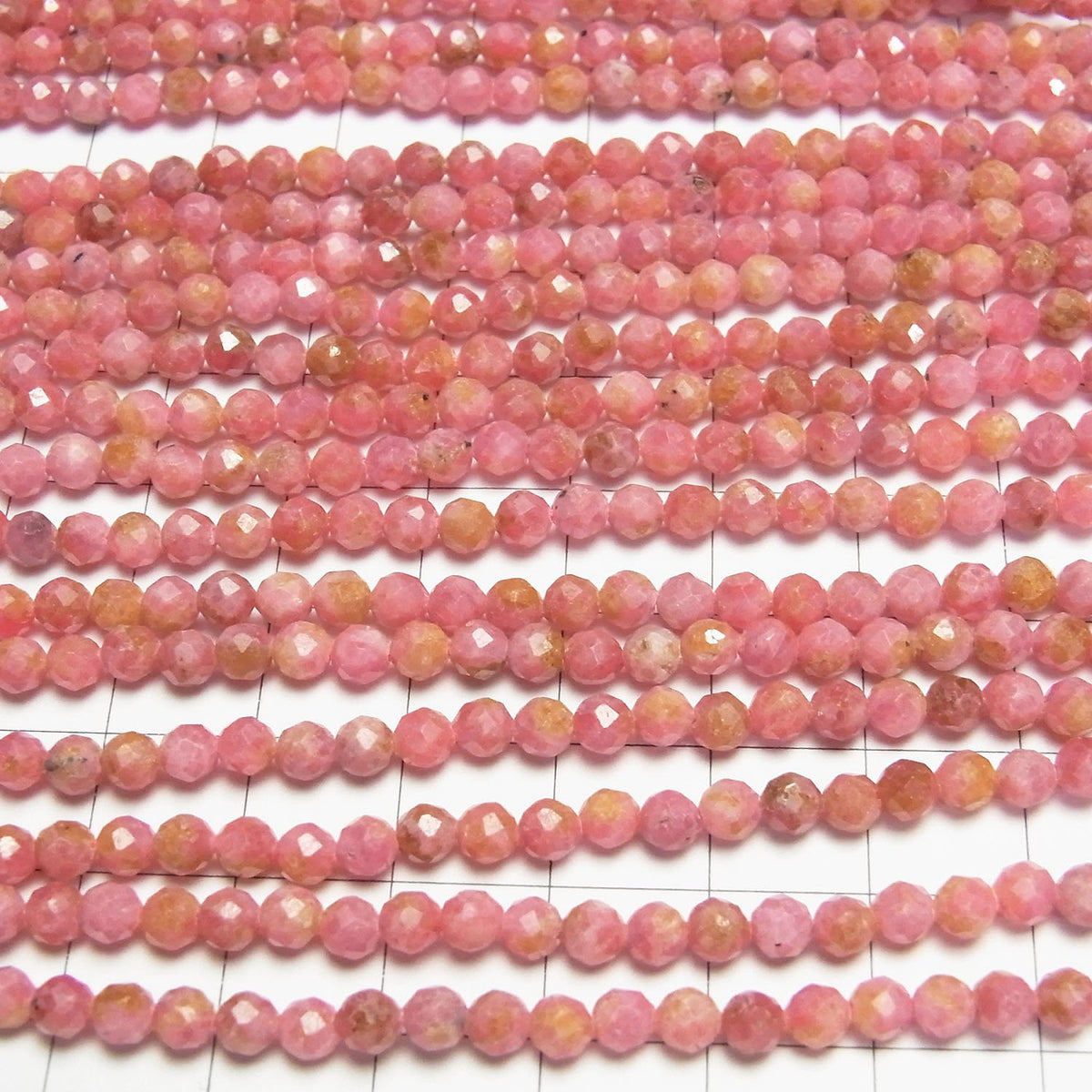 High Quality! Rhodonite AA++ Faceted Round 4mm 1strand beads (aprx.15inch / 37cm)