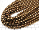 Hematite Round 8mm Bronze color coating 1strand beads (aprx.15inch / 38cm)
