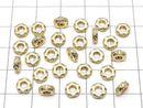 Metal parts Rondelle 6x6x2mm Gold (with CZ) 2pcs