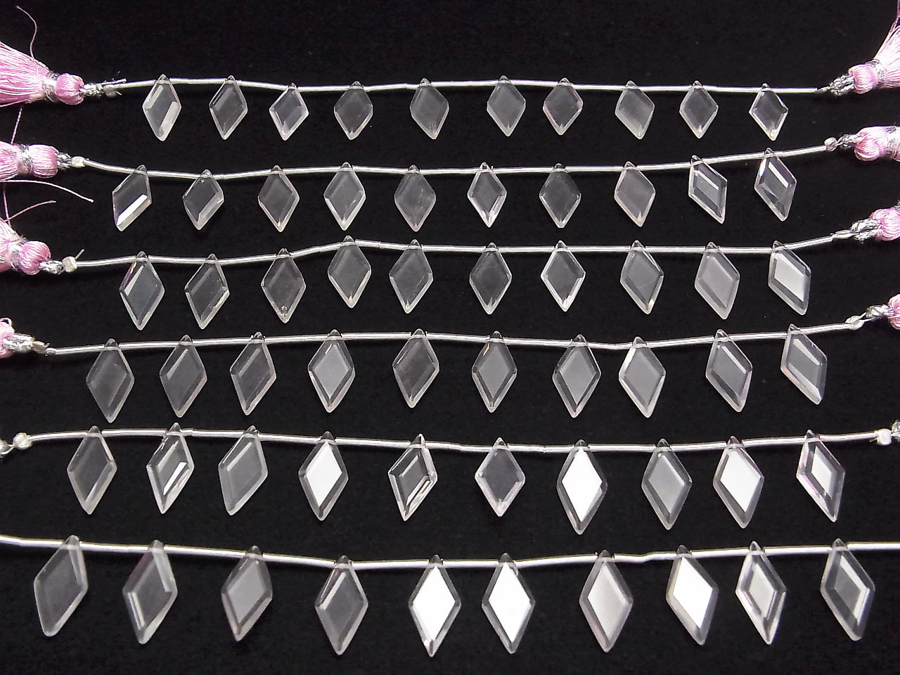 High Quality Rose Quartz AAA Diamond Shape 14x7mm 1strand beads (8pcs)