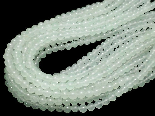 Pastel Green Color Jade (Clear Type) Round 6mm 1strand beads (aprx.15inch / 37cm)