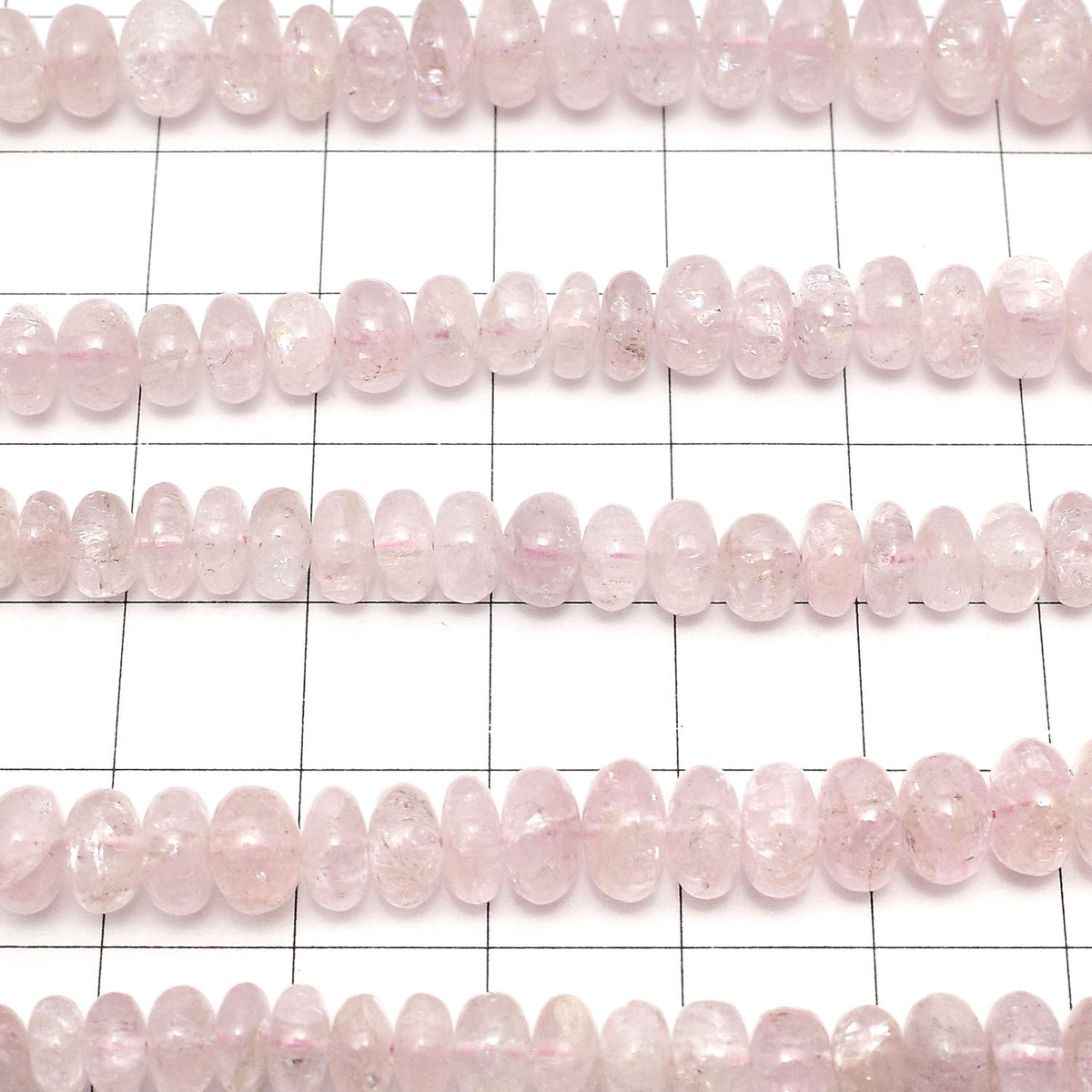 High Quality Morganite AA++ Rondelle Size Gradation 1strand beads (aprx.15inch / 36cm)