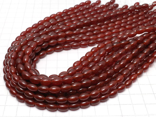 Red Agate AAA Rice 9 x 6 x 6 mm 1strand beads (aprx.15 inch / 36 cm)