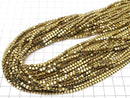 [Video]Hematite Small Size Cube Shape 3x3x3mm gold coating 1strand beads (aprx.15inch/38cm)