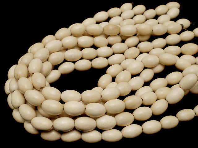 White Wood Rice 15x10x10mm 1strand beads (aprx.15inch / 38cm)