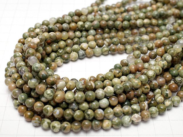 [Video] Rainforest Rhyolite  Round 6mm 1strand beads (aprx.15inch/38cm)