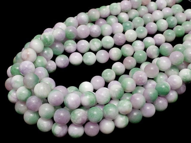 Purple x Green Jade Round 12mm 1strand beads (aprx.15inch / 38cm)