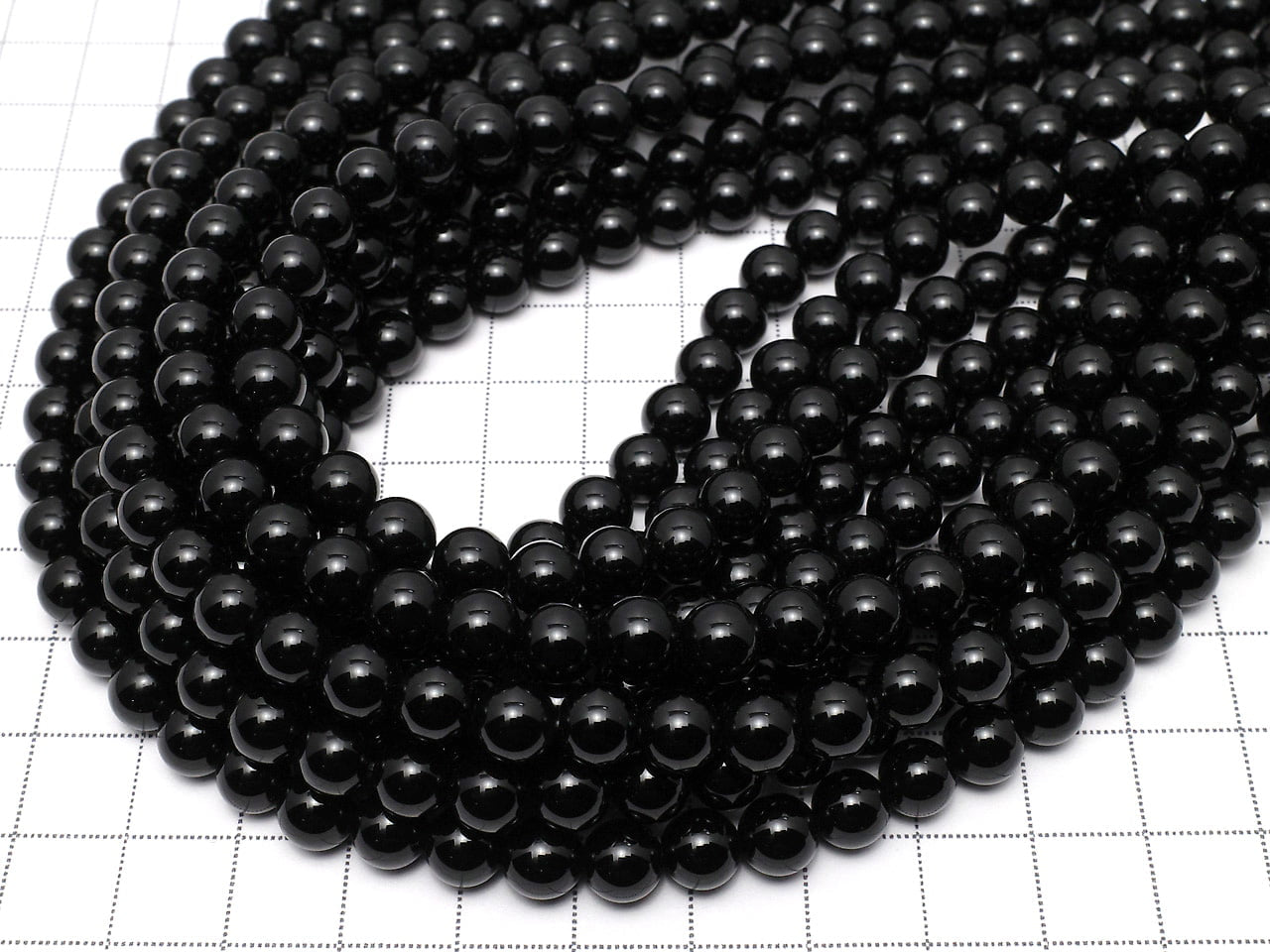Onyx Rond 7mm, 1 brin de perles (env. 38cm)