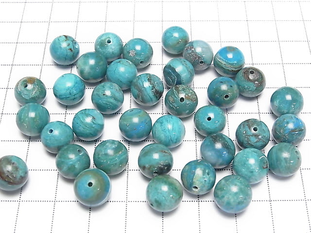 [Video] Top Quality Peru Blue Opal AAAAA Round 10mm 2pcs