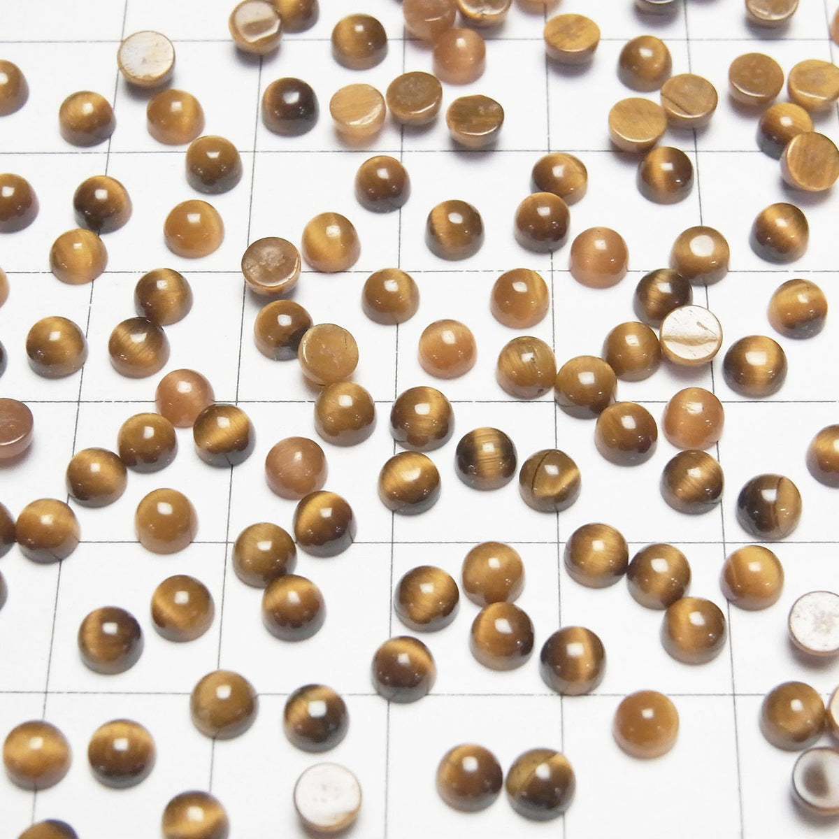 Yellow Tiger's Eye AA++ Round Cabochon 4x4mm 10pcs