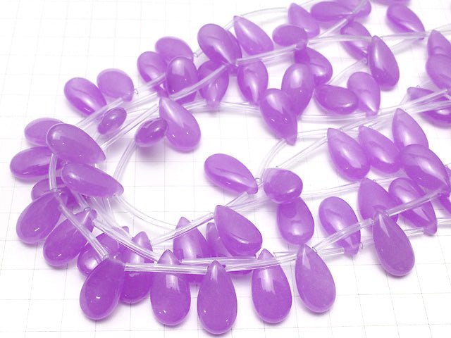 Purple color Jade Pear shape 22x12x7mm half or 1strand beads (aprx.15inch/36cm)