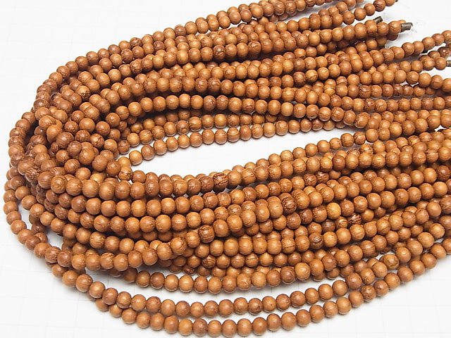 Bayon Wood Beads Semi Round 6mm 1strand beads (aprx.15inch / 38cm)