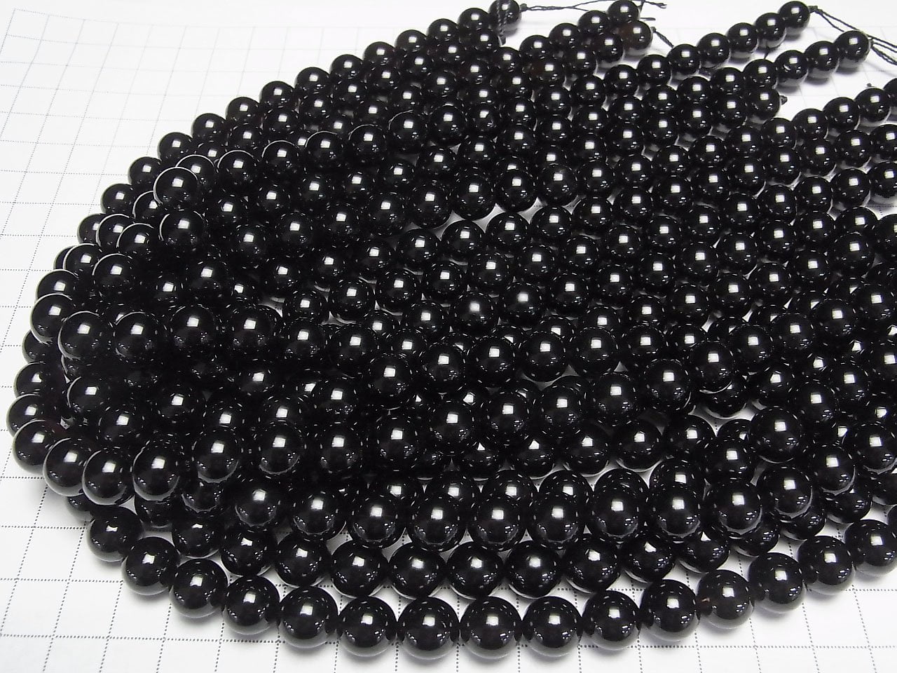 西藏墨晶石英 AAA 圓珠 10mm 半串或一串 (約15英吋/36公分)