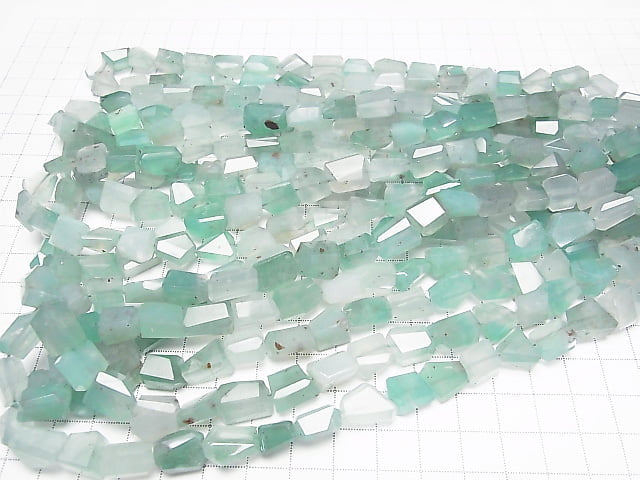 [Video] High Quality Aquaprase Faceted Nugget half or 1strand beads (aprx.15inch/38cm)